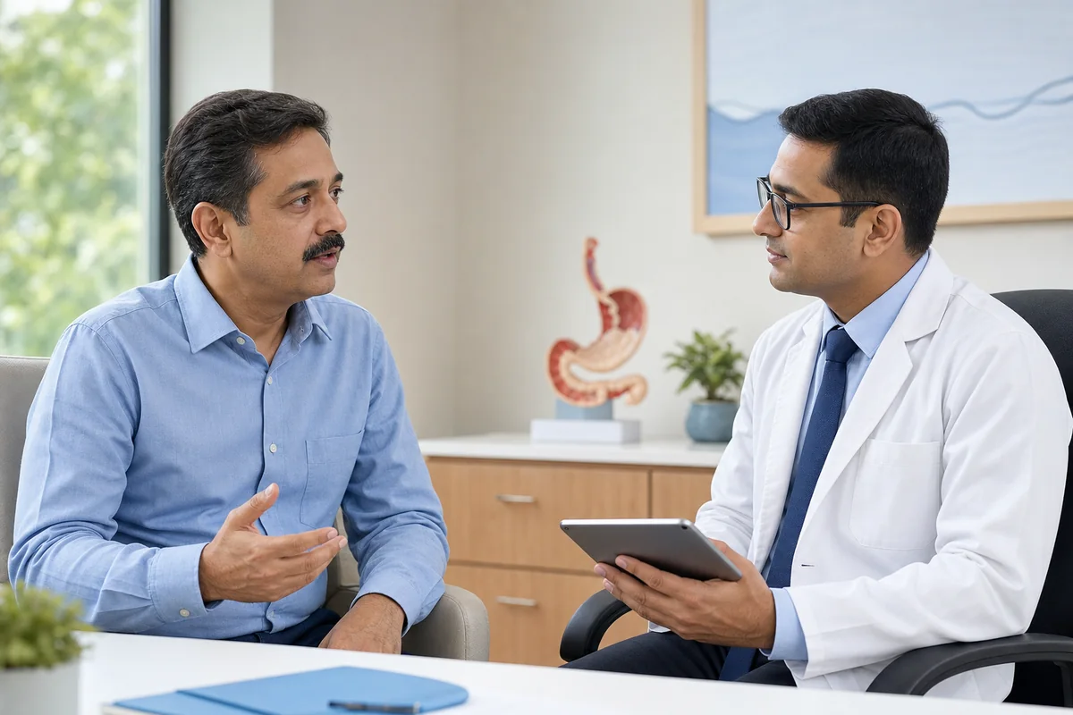 Private consultation about persistent reflux symptoms and treatment assessment